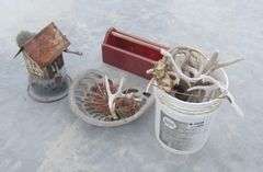 B-1028  Yard Art + Bird House + Antlers
