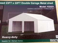 B-153  KJ Double Garage Metal Shed 23'x22'