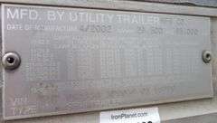 B-850 2003 Utility Van Trailer 32 1/2'