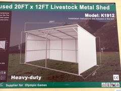 B-140 KJ Livestock Metal Shed 20'x12'