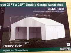 B-157  KJ Double Garage Metal Shed 23'x22'