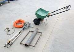 M-325  Fertilizer Spreader + Post Driver + Sprinkler