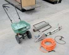 M-325  Fertilizer Spreader + Post Driver + Sprinkler