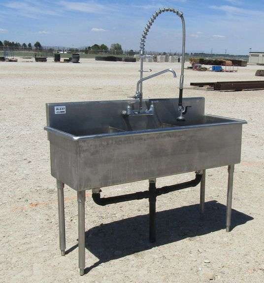 H-237 Stainless Steel 3- Compartment Sink