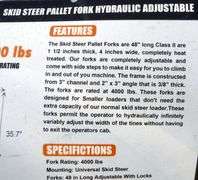 H-867 Wolverine Skid Steer Pallet Forks