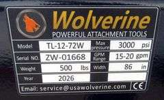 H-797  Wolverine 72" Skid Steer Rototiller