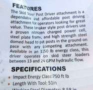 H-849 Wolverine Skid Steer Post Driver