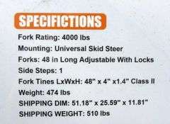 H-867 Wolverine Skid Steer Pallet Forks