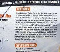 H-866 Wolverine Skid Steer Pallet Fork
