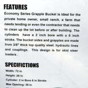 H-846  Wolverine Skid Steer Grapple Bucket