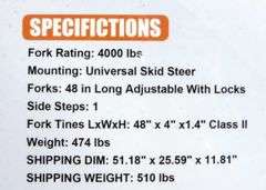 H-864 Wolverine Skid Steer Pallet Forks