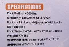 H-866 Wolverine Skid Steer Pallet Fork