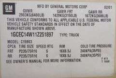 H-1145 2001 Chevy Silverado 1500 Pickup