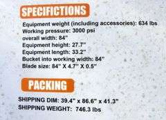 H-845  Wolverine Skid Steer Snow Plow
