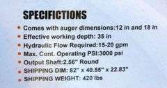 H-855 Wolverine Skid Steer Auger