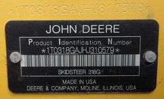 H-1279 John Deere 318G Skid Steer Loader
