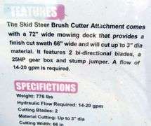 A-202 Unused Skid Steer Brush / Field Mower