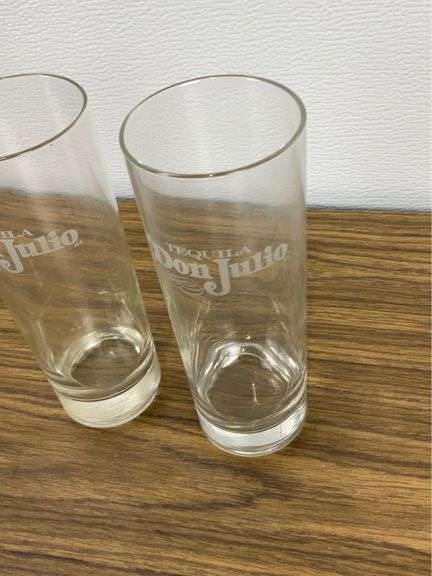 2 Vintage Don Julio Tequila Glasses 6 3/4”