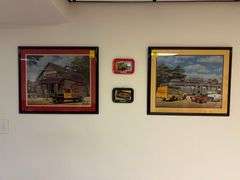 Coca-Cola Framed Pictures + 2 Small Tins