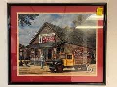 Coca-Cola Framed Pictures + 2 Small Tins