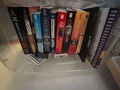 2-Drawer Wood File Cabinet, 3 Plastic Storage Drawers, 2 small totes of books