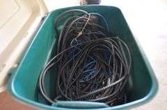 Medium Tote of Misc Extension Cords