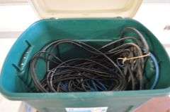Medium Tote of Misc Extension Cords