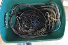 Medium Tote of Misc Extension Cords