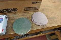 Pneumatic Sander & Discs, Strip caulk, Misc Automotive 12v items.