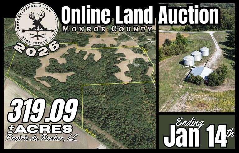 Land Auction: 319.09 ± Acres in Monroe Co, IL