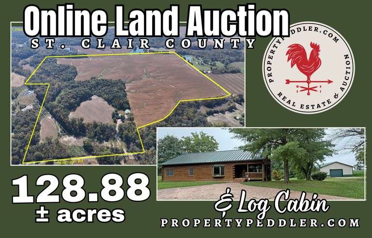 Log Cabin on 128.88± Acres - St. Clair County, IL