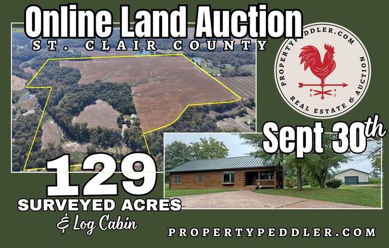 Log Cabin on 129 Surveyed Acres - St. Clair County, IL