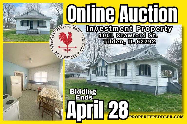 Online Auction 3 Bedroom, 1 Bath Home in Tilden, IL