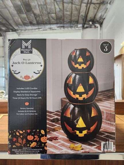 Pre-Lit Jack-O-Lanterns Set of 3