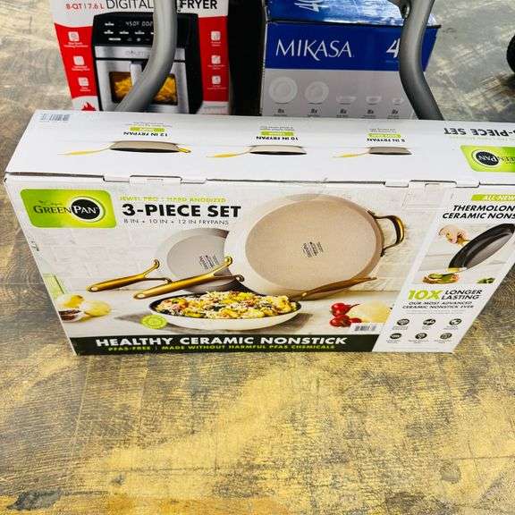 1) Green Pan 3-Piece Set Ceramic Nonstick Pan Set