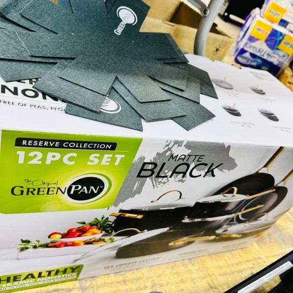 1) The Original Green Pan Reserve Collection 12 PC Set Matte Black