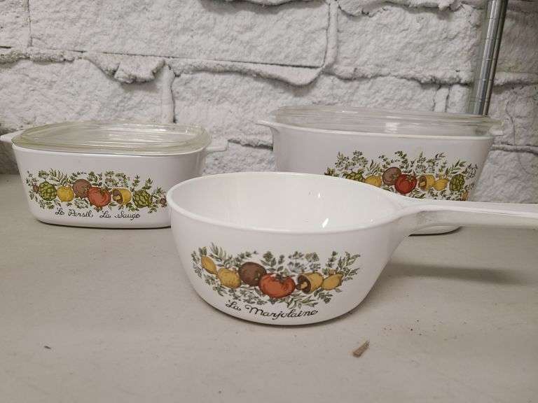 3) Pieces of La Marjolaine CorningWare Spice of Life Cookware