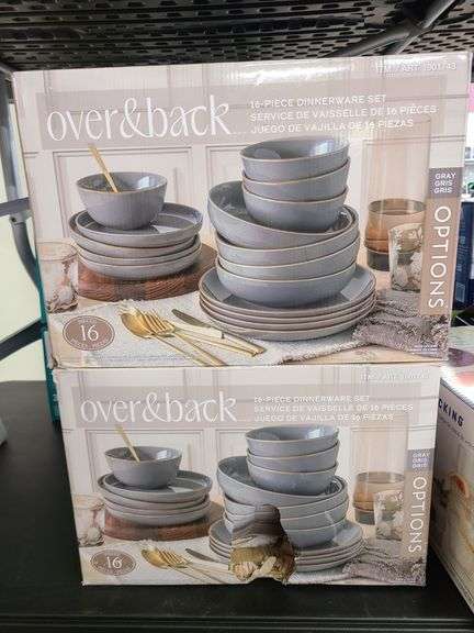 2) Over & Back 16pc Dinnerware Sets