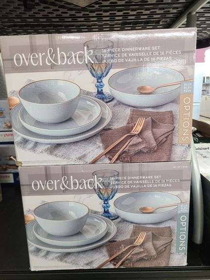 2) Over & Back 16pc Dinnerware Sets