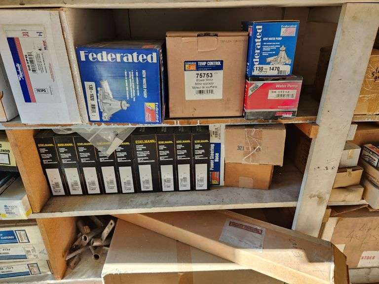 Contents of Shelves (Assorted Car Parts: Federate, Blower Motors)