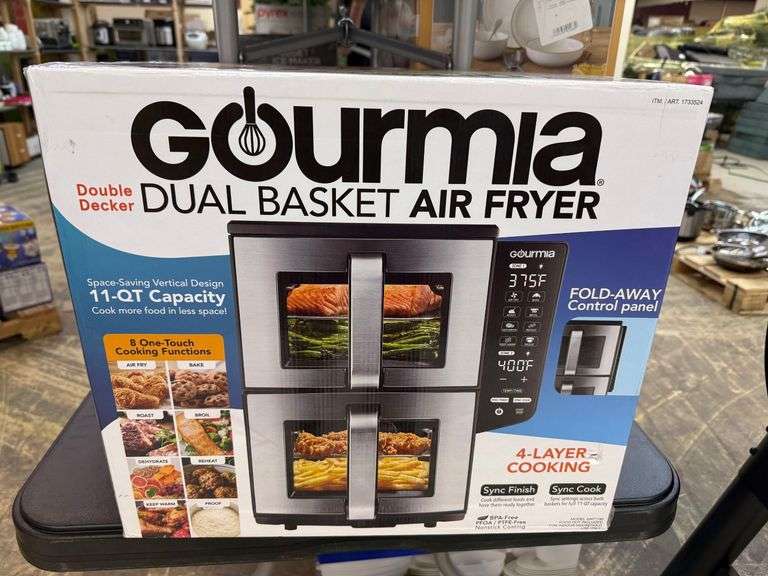 1) Gourmia Dual Basket Air Fryer