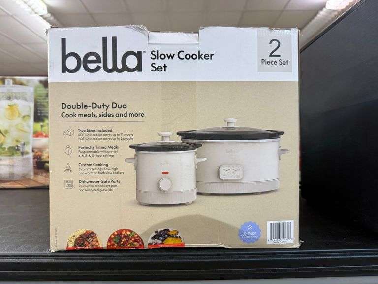 1) Bella Slow Cooker Set 2 Piece Set