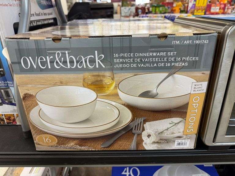 1) Over&Back 16 Piece Dinnerware Set