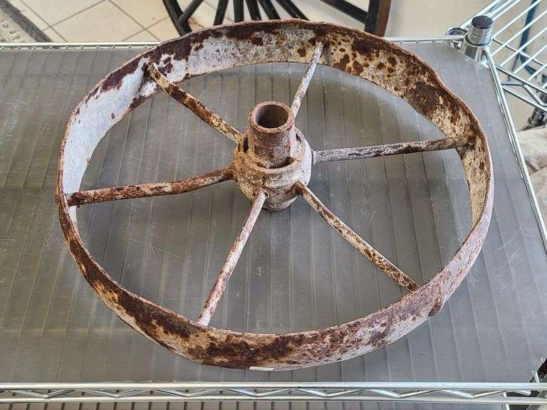 Vintage Six Spoke Iron Wheel