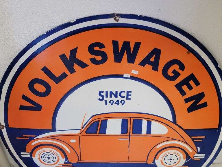 30" Steel and Porcelain Volkswagen Sign