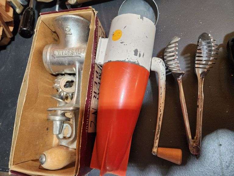 2) Meat Grinder, Tomato Slicer