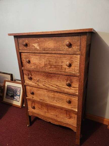 Oak Five-Drawer Dresser