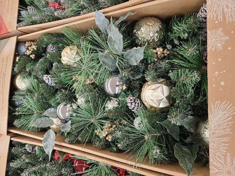 2) 9ft Garland Pre-Lit with LED Twinkle Lights