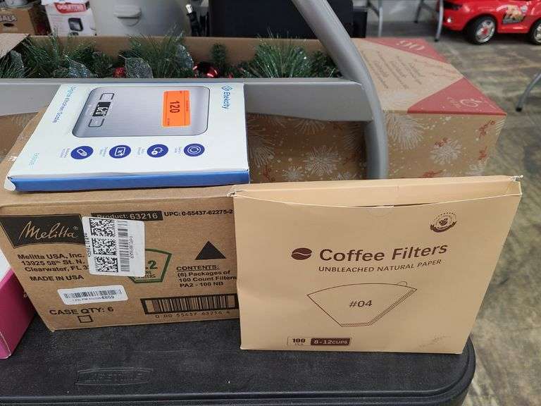 Kitchen Scale, Coffee Filters - Prime Time Auctions, Inc.