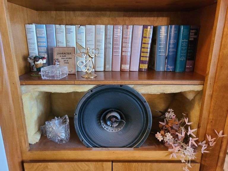 Contents Of Shelf: Books, Figurines (Speaker Not Included)